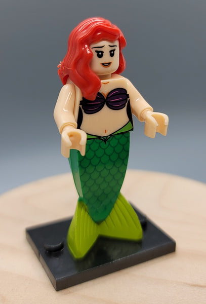 Ariel Little Mermaid Custom minifigure by Beaus Bricks. Brand new in package.  Please visit shop, lots more! - BeausBricks