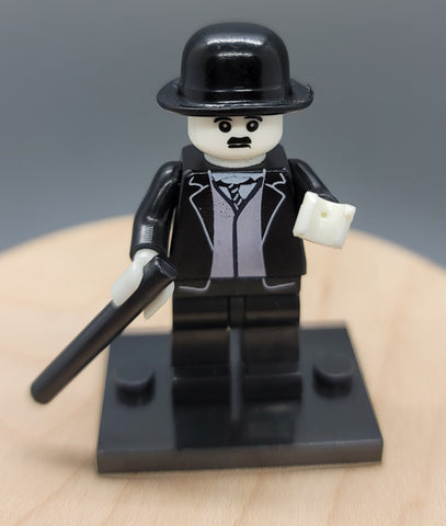 Charlie Chaplin Custom minifigure.   Brand new in package.  Please visit shop, lots more! - BeausBricks