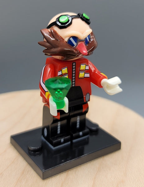 Dr. Eggman Custom minifigure by Beaus Bricks.   Brand new in package.  Please visit shop, lots more! - BeausBricks