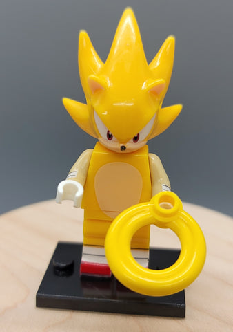 Super Sonic Custom minifigure. Brand new in package. Please visit shop, lots more!