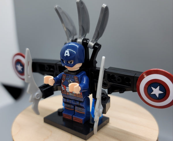 Captain America Custom minifigure by Beaus Bricks. Brand new in package.  Please visit shop, lots more! - BeausBricks