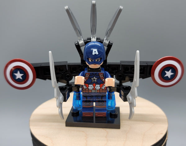 Captain America Custom minifigure by Beaus Bricks. Brand new in package.  Please visit shop, lots more! - BeausBricks