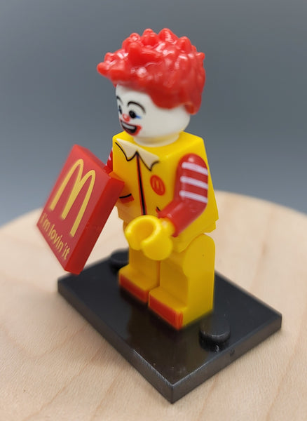 Ronald McDonald Custom minifigure by Beaus Bricks. Brand new in package.  Please visit shop, lots more!