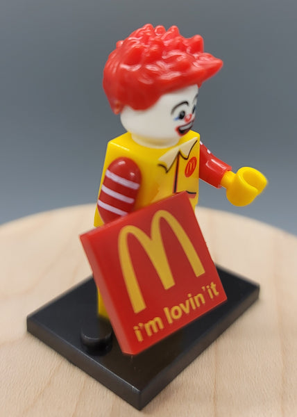 Ronald McDonald Custom minifigure by Beaus Bricks. Brand new in package.  Please visit shop, lots more!