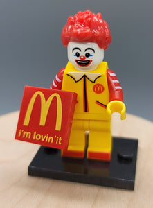 Ronald McDonald Custom minifigure by Beaus Bricks. Brand new in package.  Please visit shop, lots more!