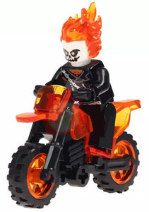 Ghost Rider Custom minifigure.   Brand new in package.  Please visit shop, lots more! - BeausBricks