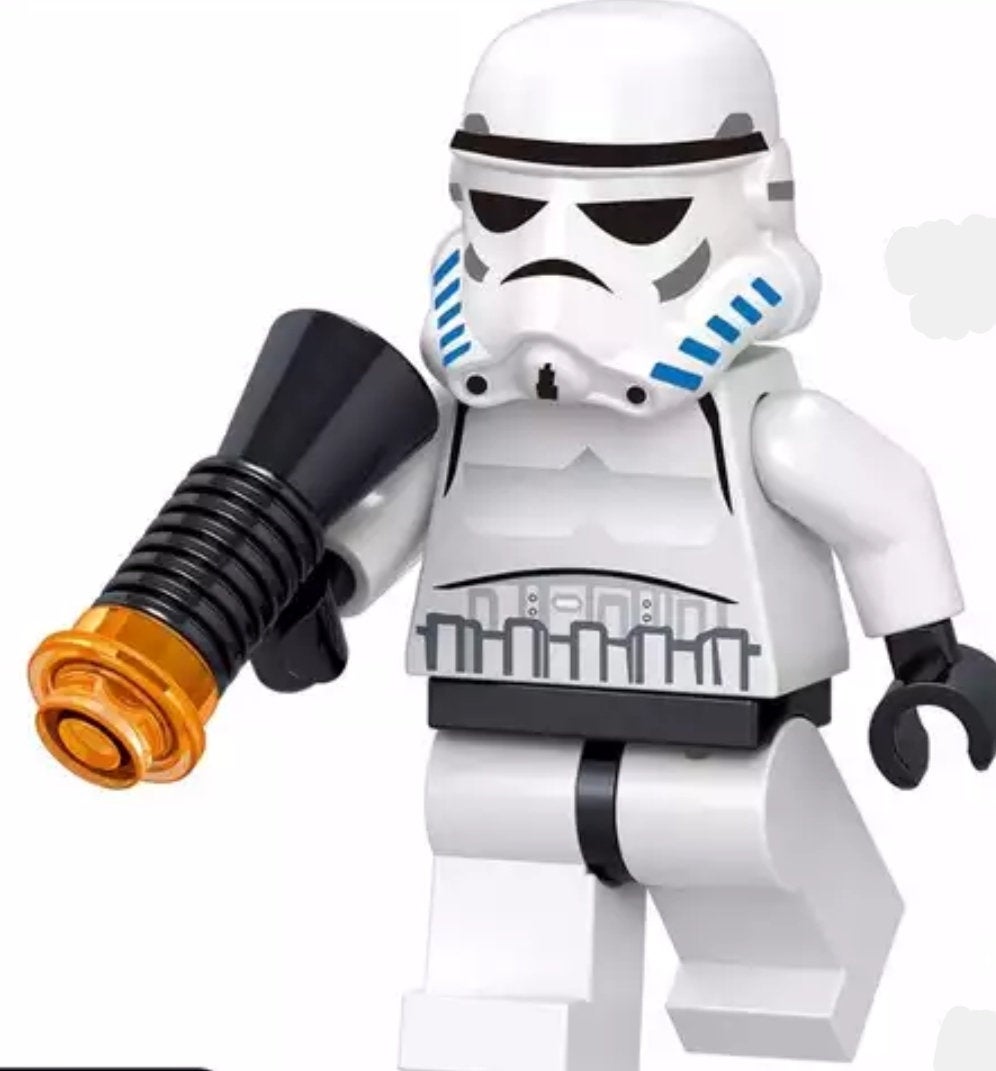 Storm Trooper Star Wars Minifigure.  Works with Lego.  Brand new in package.