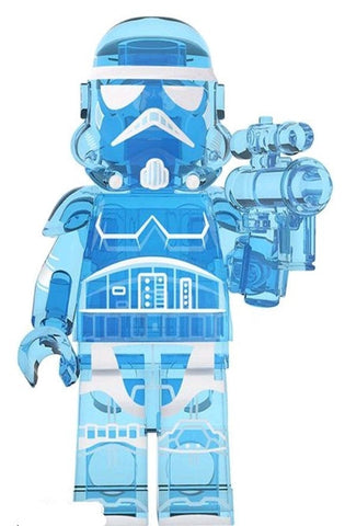 Storm Trooper Star Wars Clear Custom minifigure by Beaus Bricks. Brand new in package.