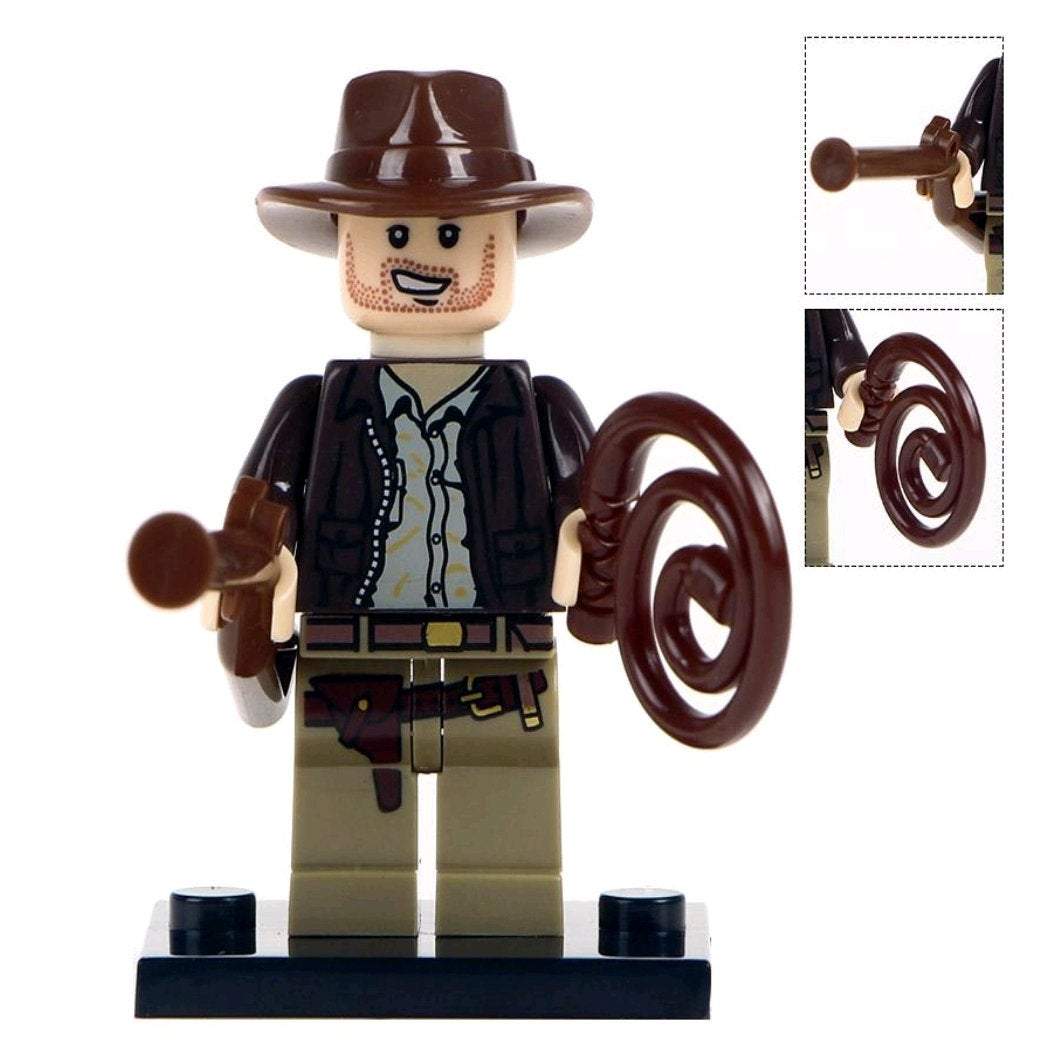 Indiana Jones Custom minifigure.   Brand new in package.  Please visit shop, lots more! - BeausBricks