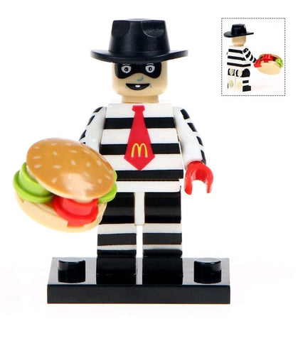 Hamburglar Custom minifigure.   Brand new in package.  Please visit shop, lots more! - BeausBricks